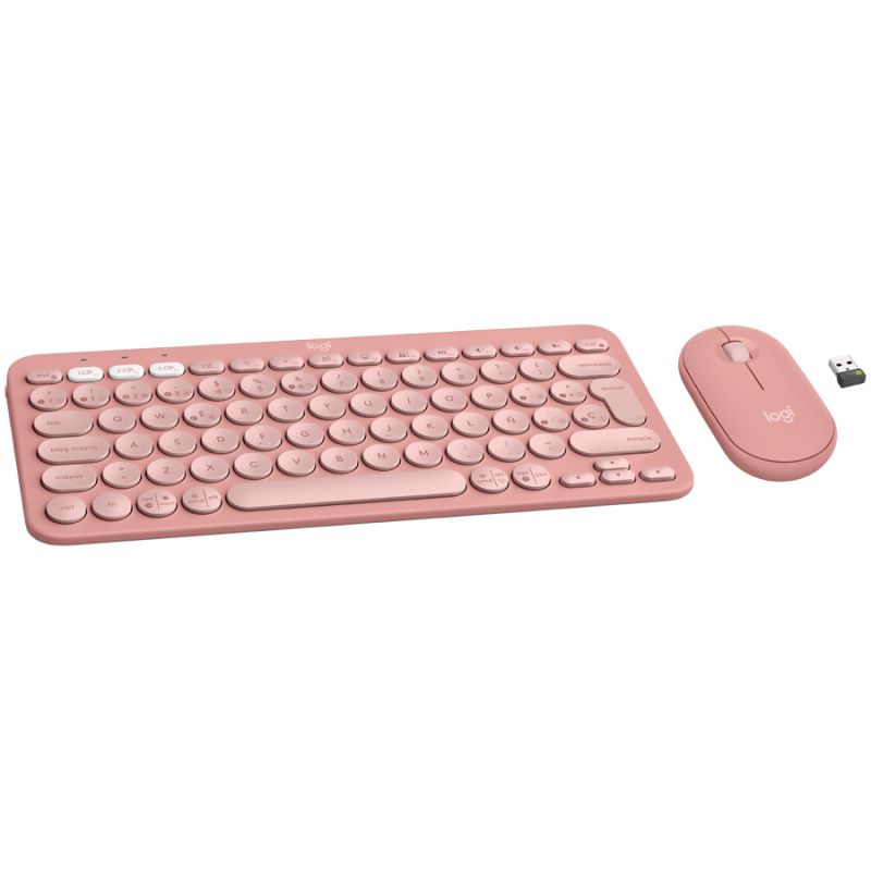 LOGITECH Pebble 2 Bluetooth Keyboard Combo - TONAL ROSE - Croatian layout