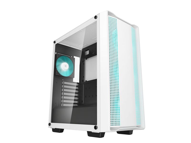 Case DeepCool CC560 WH V2, ATX, LED, Tempered Glass, White