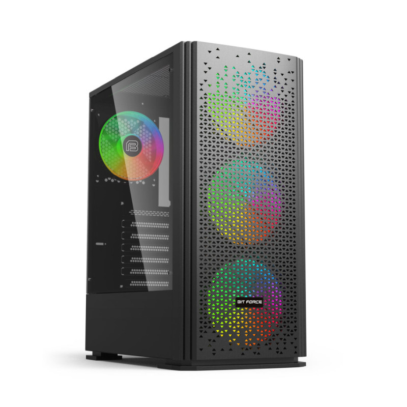 Bit Force ORION CF-4 Midi Tower RGB Gaming PC ATX kućište bez napajanja, crno
