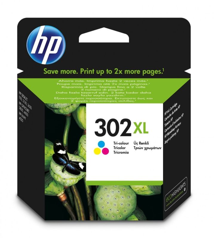 302XL High Yield Tri-color Original Ink Cartridge - High (XL) Yield - Dye-based ink - 8 ml - 300 pages - 1 pc(s)