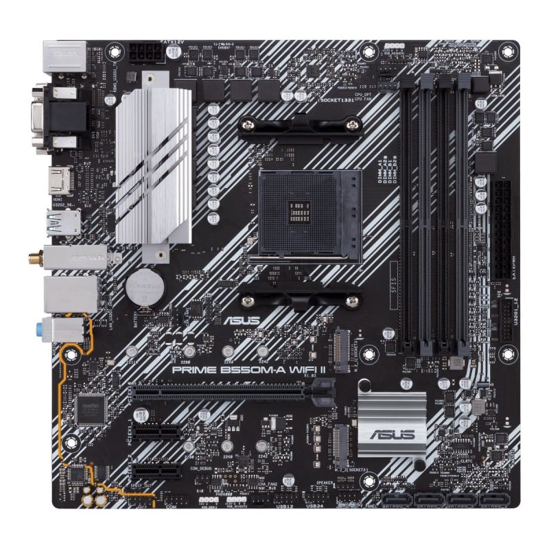 ASUS PRIME B550M-A WIFI II | B550, AM4, DDR4, M.2, SATA, USB 3.2 gen.2, Wi-Fi 6, mATX