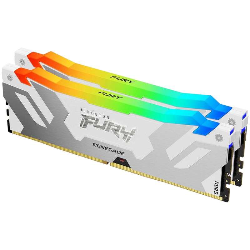 Kingston 64GB 6400MT/s DDR5 CL32 DIMM (Kit of 2) FURY Renegade RGB White XMP