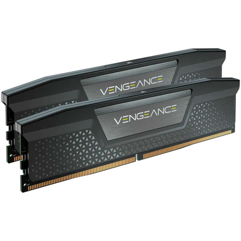 CORSAIR DDR5, 6000MT/s 32GB 2x16GB DIMM, 36-38-38-76, Std PMIC, XMP 3.0, VENGEANCE DDR5 Black Heatspreader, Black PCB, 1.25V