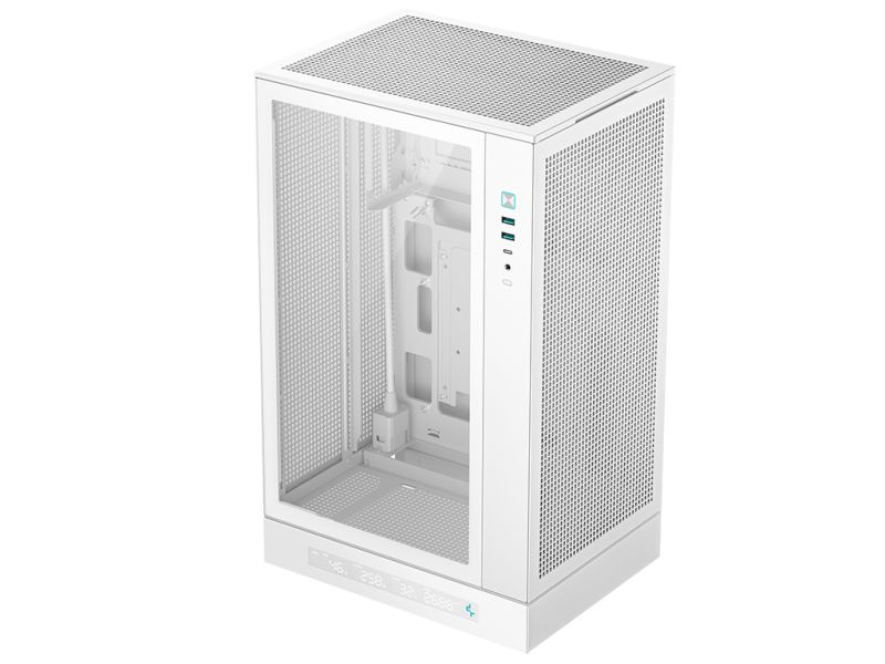 Case DeepCool CH270 DIGITAL, Micro-ATX, LCD, Tempered glass, White