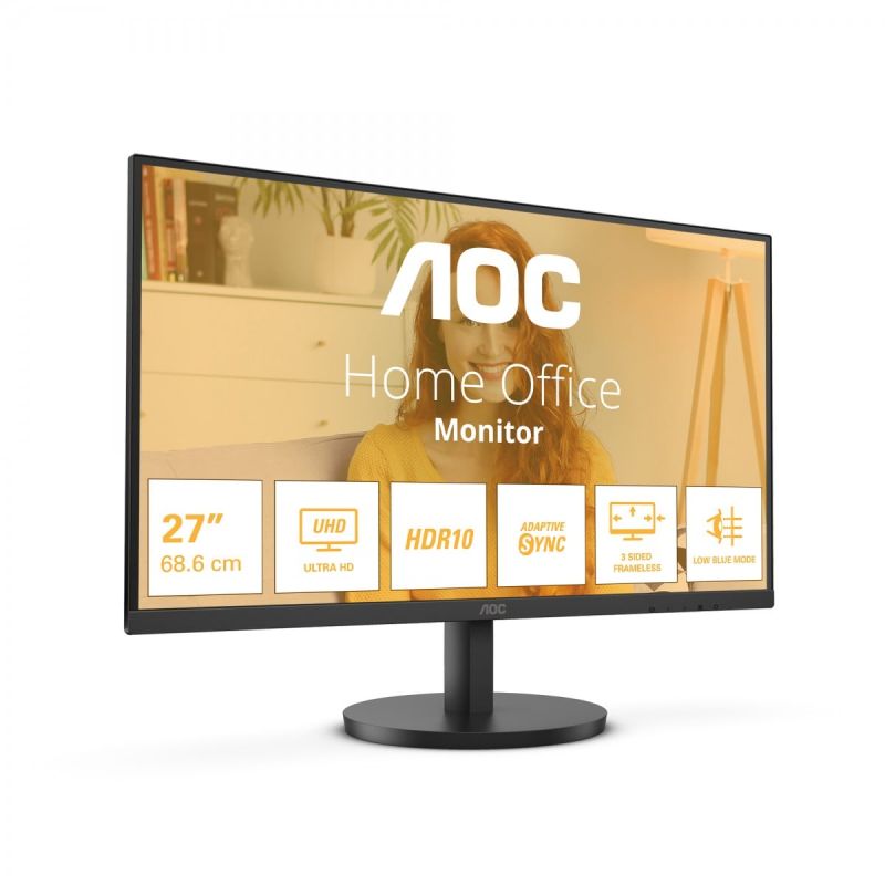 AOC U27B3M 27-inch VA 4K Monitor with 2x HDMI and DisplayPort, Built-in Speakers