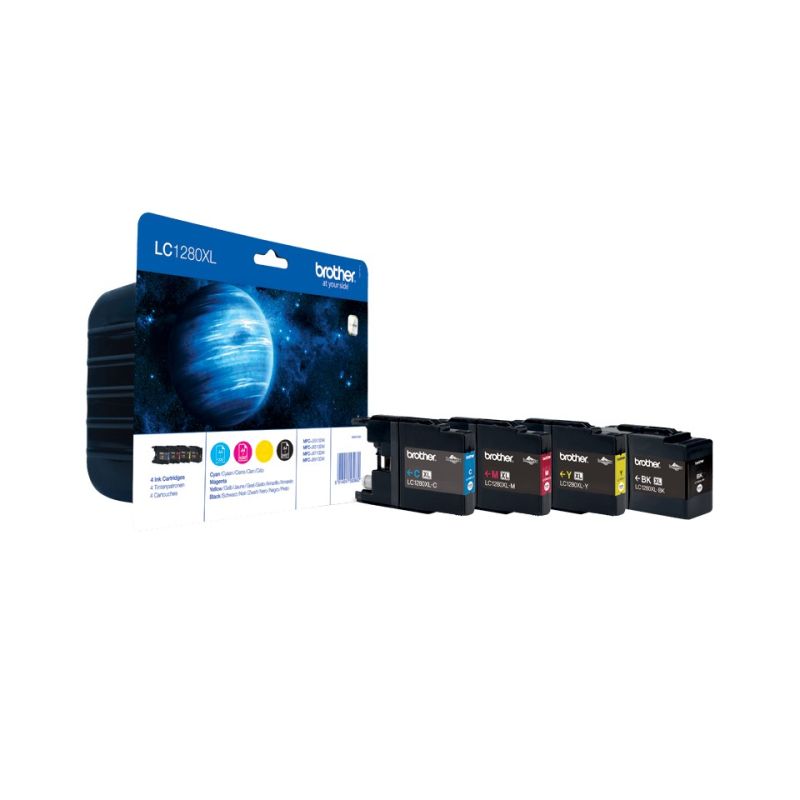 Brother LC1280XLVALBP Ink Cartridge - Black & Tri-Colour, Extra High Capacity, 1-Pack Blister, 2400 Pages