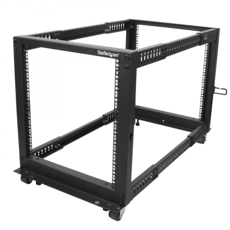 StarTech.com 4POSTRACK12U rack cabinet Freestanding rack Black