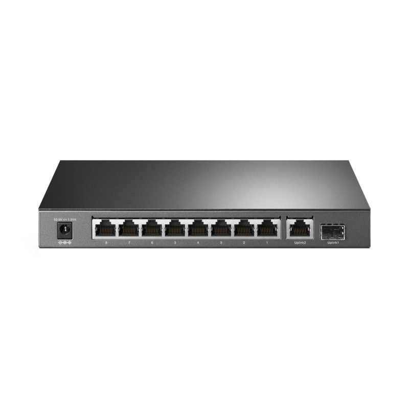 TP-Link 10-port Gigabit PoE preklopnik (Switch), 8×10/100/1000M RJ45 PoE+ ports, 1×G-LAN, 1×SFP, metalno kućište (63W)