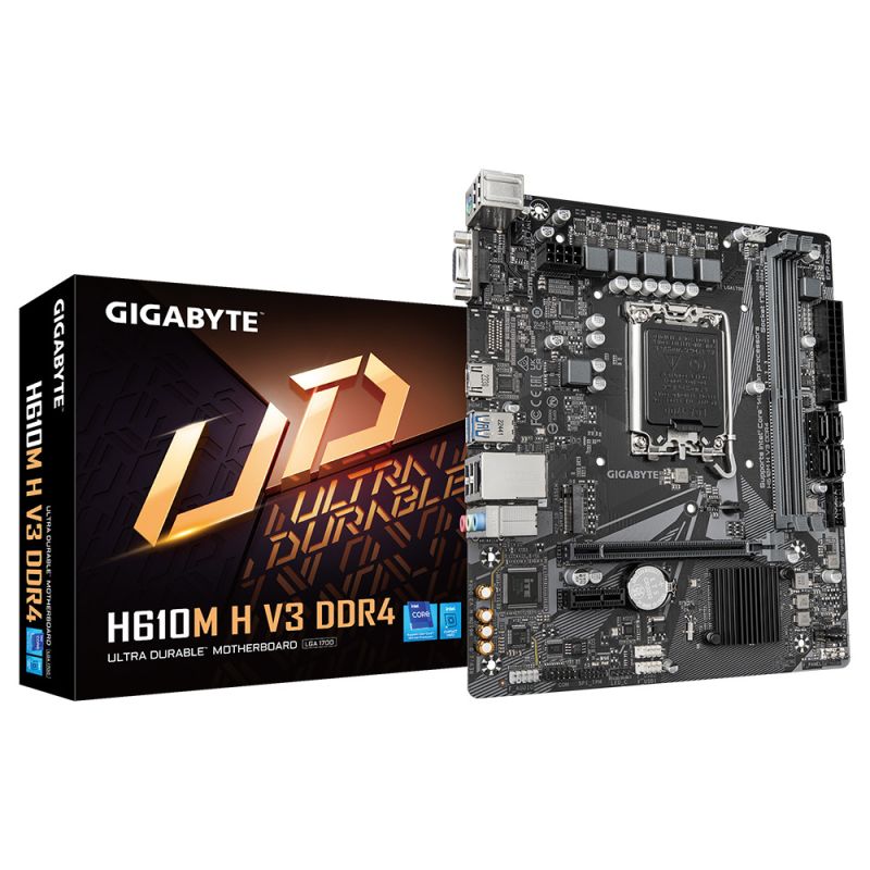 Gigabyte MB H610M H V3 DDR4, S.1700, 2xDDR4/3200, PCIe 4.0, G-LAN, VGA/HDMI, mATX