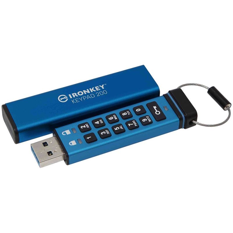 Kingston 64GB IronKey Keypad 200, FIPS 140-3 Lvl 3 (Pending) AES-256 Encrypted