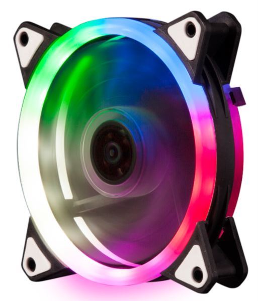 NaviaTec PC Case Dual Ring RGB Fan 12V 6pin power connector, 120mm