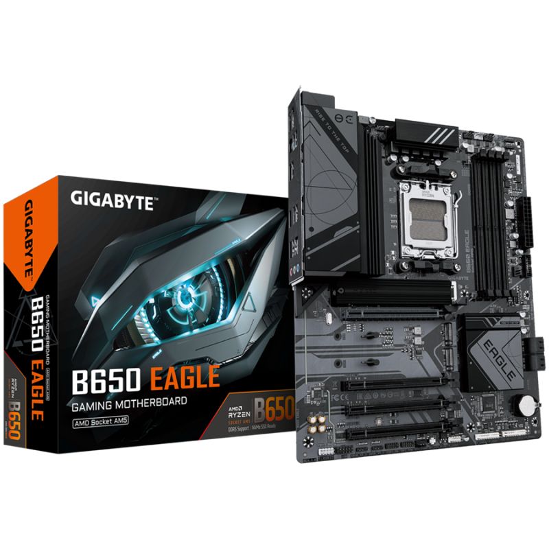GIGABYTE MB B650 EAGLE (AM5, 4xDDR5 128, 1x PCI-E 4.0 x16x16, 3x PCI-E 3.0 x16x1, 4x SATA, 3x M.2 PCIe 4.0, 1xHDMI, 1xDP, 2.5GbE LAN, ATX, R