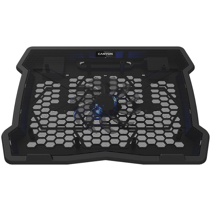 CANYON NS02, Cooling stand single fan with 2x2.0 USB hub, support up to 10”-15.6” laptop, ABS plastic and iron, Fans dimension:125*125*15mm(