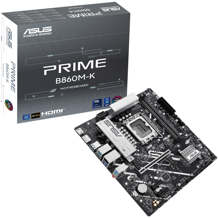 Asus MB Prime B860M-K, S.1851, 2xDDR5/8400(OC), 2.5G-LAN, HDMI/DP, mATX