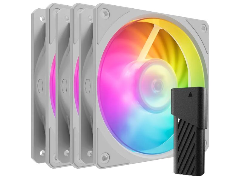 Fan Cooler Master Mobius 120P ARGB PWM 120mm, 3 Pack Fan Kit, white