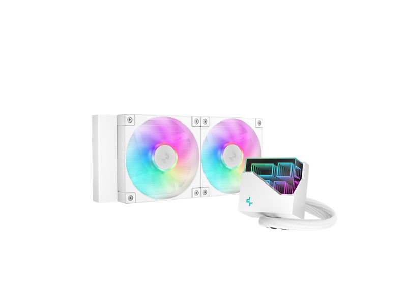 AIO Liquid Cooler DeepCool LT240 WH ARGB, 240mm, RGB, white