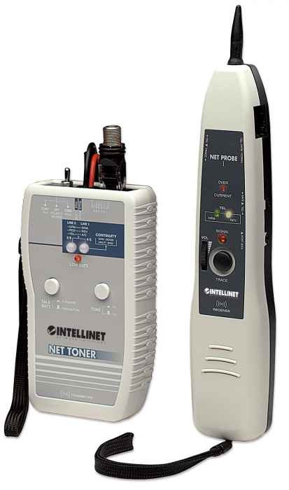 Intellinet Net Toner and Probe Kit, Tone Generator, Tests datacom, telecom, security, video, and audio networks, Two position switch for sin