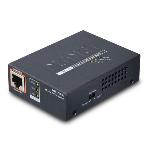 Planet Single-Port 10 100 1000Mbps 802.3bt PoE Injector (95 Watts)