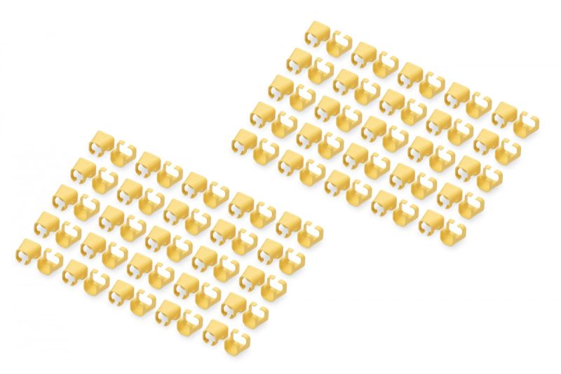 Coloured clip for RJ45 plug, yellow, pack of 100 pcs.
