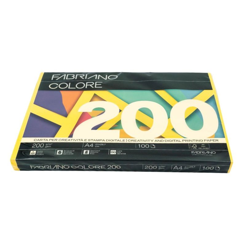 Papir Fabriano Colore A4/200g giallo 100L 78721297 bright
