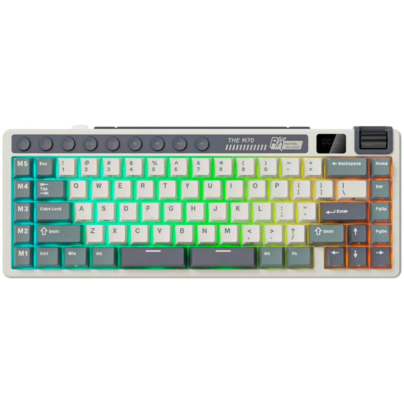ROYAL KLUDGE RK M70 Cyan Purple Gaming Keyboard Beige switch