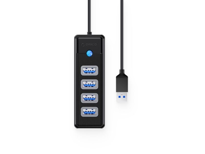 USB hub 4-port USB 3.0, 0.15m, Black, ORICO PW4U-U3-015