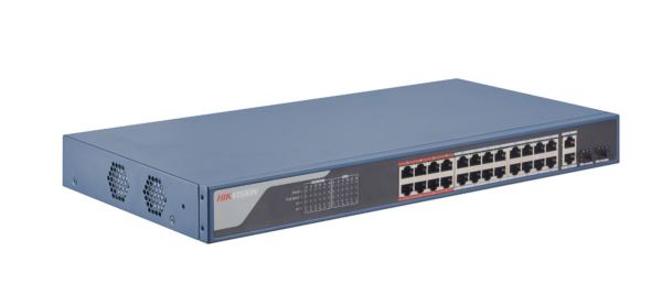 HikVision 24-Port 100Mbps RJ45 PoE (370W) 2 Combo 1G RJ45 SFP Smart Managed Switch