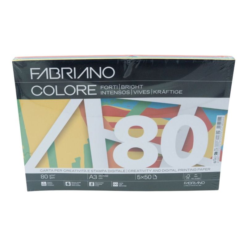 Papir Fabriano Colore A3/80g miješani tamni 250L 19100810