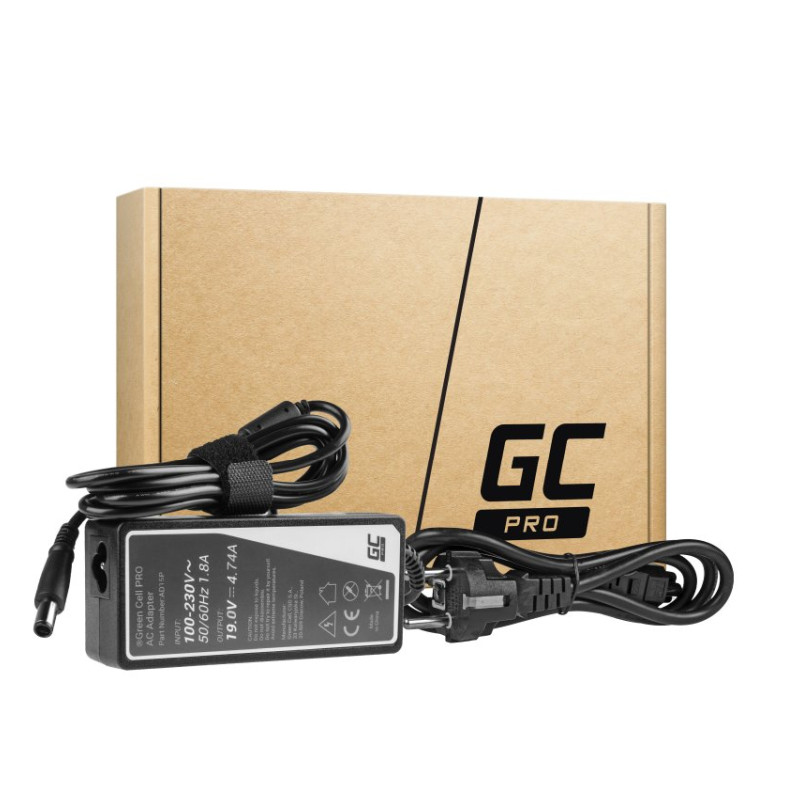 Green Cell PRO (AD15P) AC adapter 90W, 19V/4.74A, 7.4mm-5.0mm