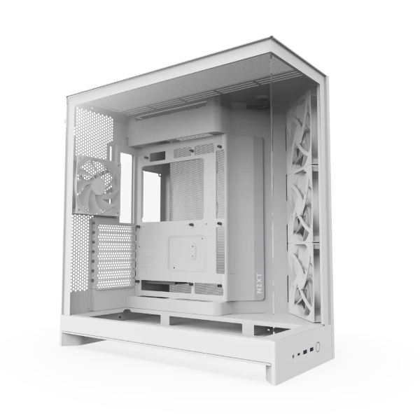 NZXT H9 Flow 2025, bijelo bez napajanja, ATX