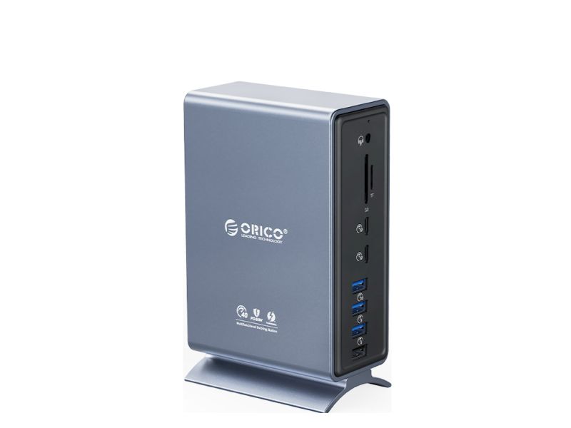 Docking station USB-C Thunderbolt 3, 15-in-1, 5xUSB-A, 2xTB3, 2xUSB-C, DP, RJ45, SD+TF, Power Supply, ORICO TB3-S4