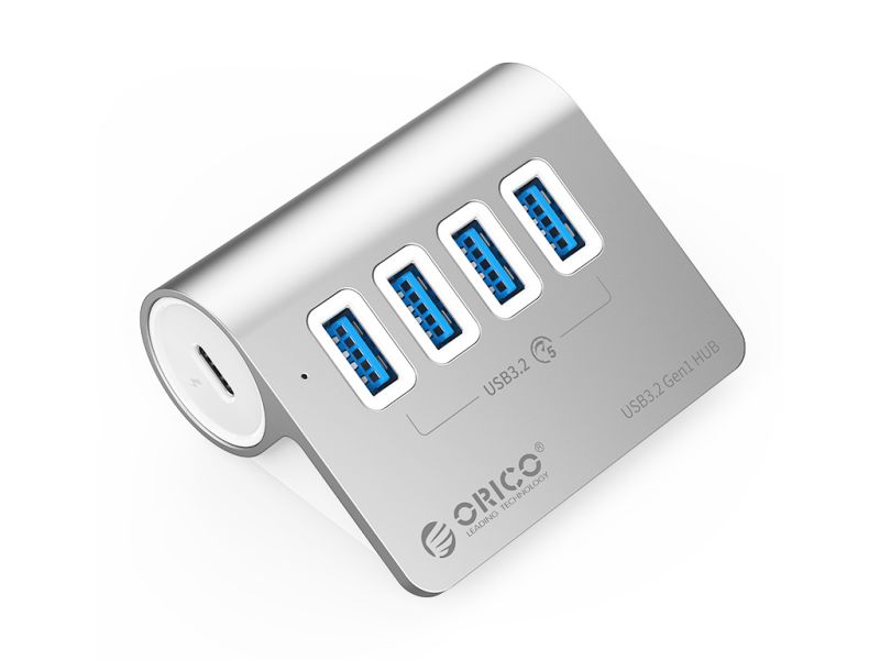 USB-C hub 4-port, 4x USB-A 3.2 Gen1, 5Gbps, ALU, ORICO M3U4-05