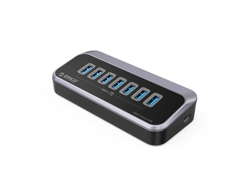 USB-C hub 7-port, 7x USB-A 3.2 Gen1, 5Gbps, black, ORICO M3U3-7A-10