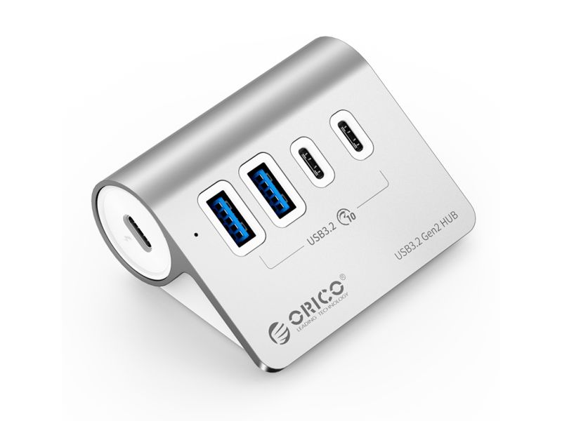USB-C hub 4-port, 2x USB-A, 2x USB-C, USB 3.2 Gen2, 10 Gbps, ALU, ORICO M3CU2-G2