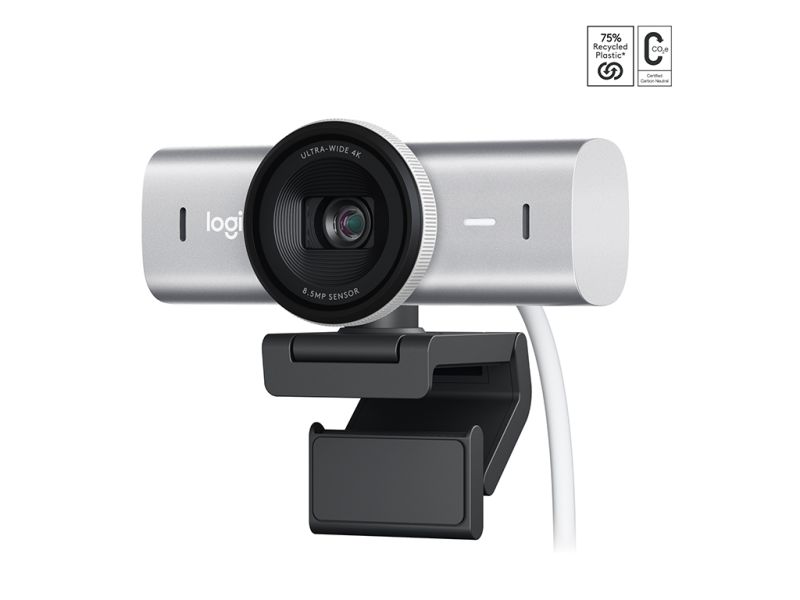 Webcam Logitech MX Brio, 4K Ultra HD, Pale Gray, USB-C