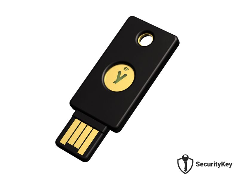 USB authenticator Yubico Security Key NFC, FIDO2 U2F, USB-A, Black