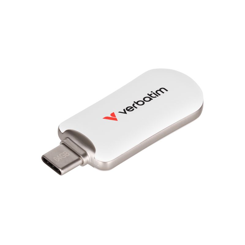 Verbatim Plectra USB-C Flash Drive 64GB, USB 3.2 Gen1, do 100MB/s, bijeli