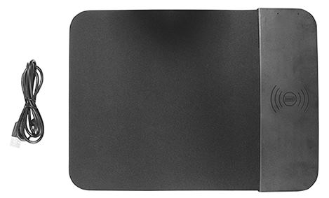 Transmedia Mouse pad with Qi wireless charging pad, 300 x 220 mm