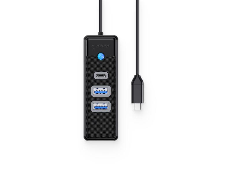 USB-C hub 3-port, 2x USB-A, 1x USB-C, USB 3.0, 0.15m, Black, ORICO PWC2U-C3-015