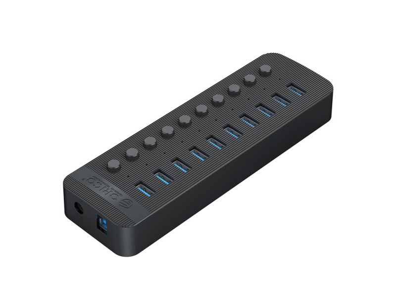USB hub 10-port USB 3.0, Switch, Power supply, black, ORICO CT2U3-10AB